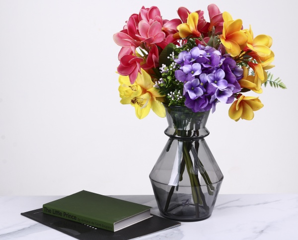 Ваза San Miguel MERIDA D16 см стекло 25 см темно-серый 