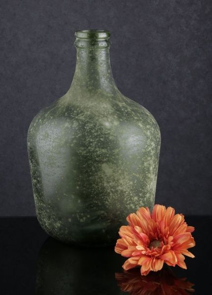 Ваза бутыль Garrafa h=42 см античный зеленый San Miguel