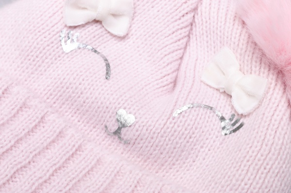 Шапочка детская для девочки Kraft+ р.36-38 светло-розовый 1963 