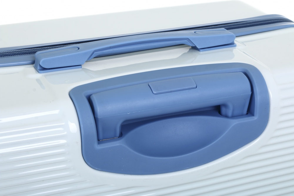 Валіза Compass №XY012 L блакитний із білим 69x47x29 см