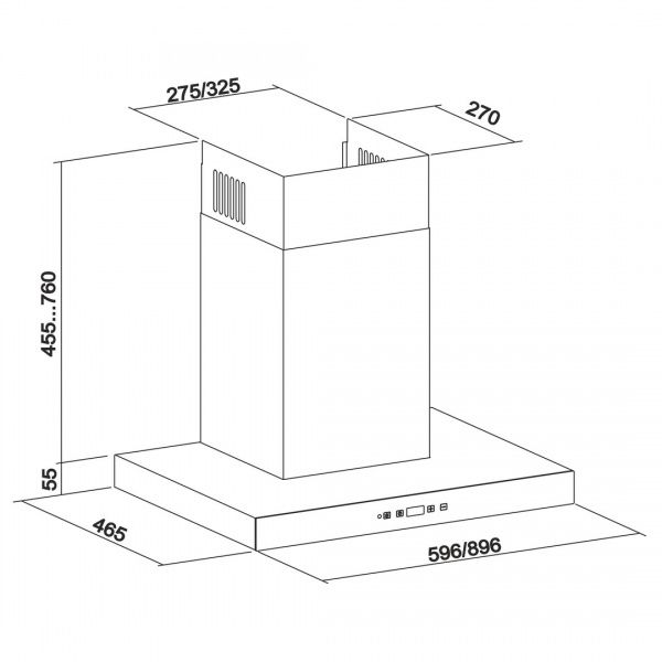 Вытяжка Eleyus Stels 1200 LED SMD 90 IS+BL