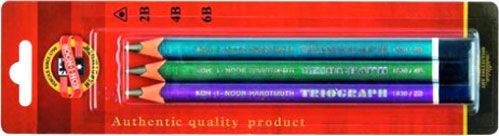 Олівець графітний TRIOGRAPH 2B,4B,6B 3 шт. Koh-i-Noor