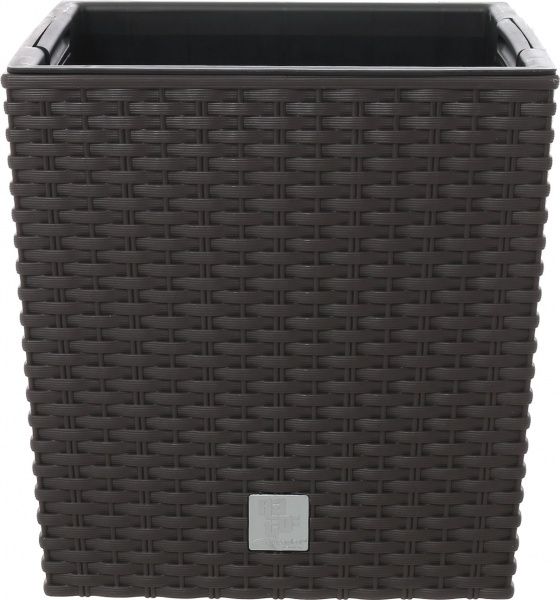 Горшок пластиковый Prosperplast Rato low 2 в 1 квадратный 64л коричневый (70896-440) 