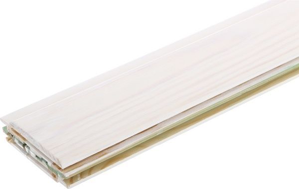 Вагонка деревянная Spot Decor 14х100х1200 мм брашированная альпийский белый