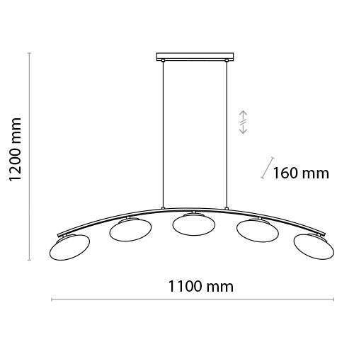 Подвес TK Lighting Marika 5x35 Вт G9 белый 3179 