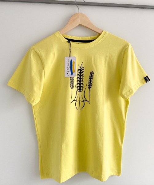 Футболка Герб України з колосками р.S жовтий