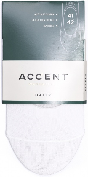 Шкарпетки чоловічі Акцент (ультракороткі) 0 0709 301 р. 27 білий 