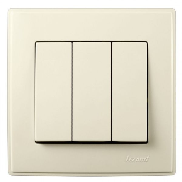 Вимикач триклавішний Lezard Lesya 10 А 250В кремовий 705-0303-109