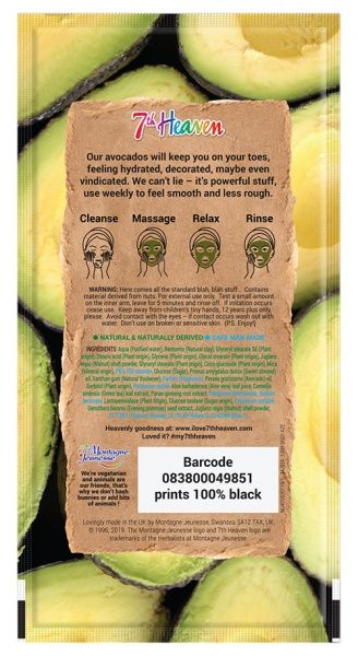 Маска глиняна на обличчя 7th Heaven Superfood Авокадо 10 г
