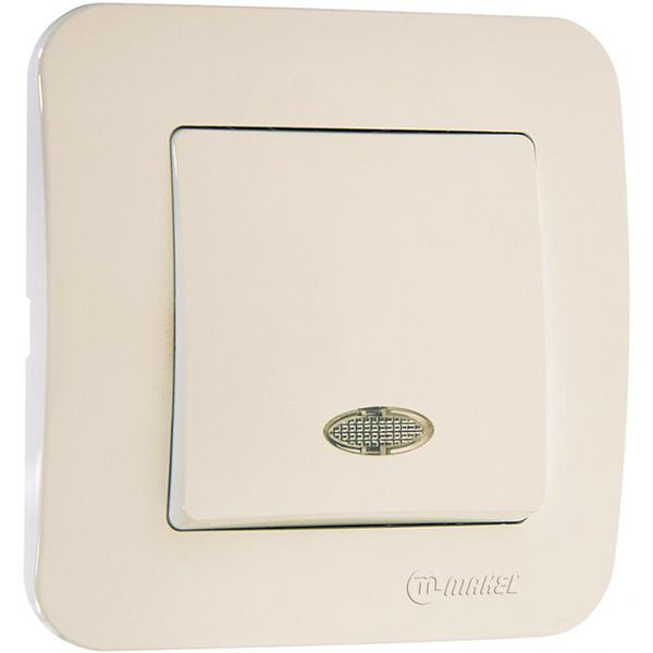 Выключатель одноклавишный Makel Lillium Natural с подсветкой 10 А 250В слоновая кость 55221