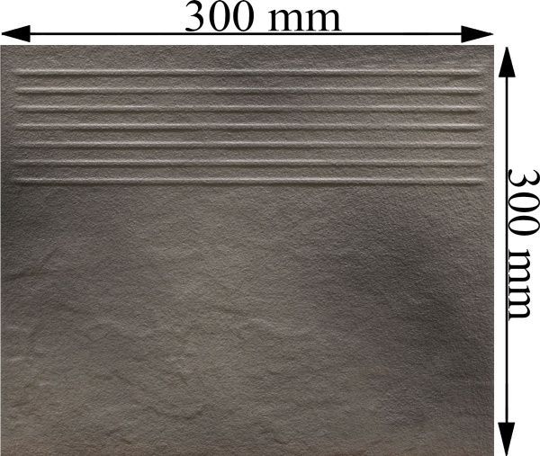 Клінкерна плитка Солар грей Сходинка структурна 30x30 Cersanit