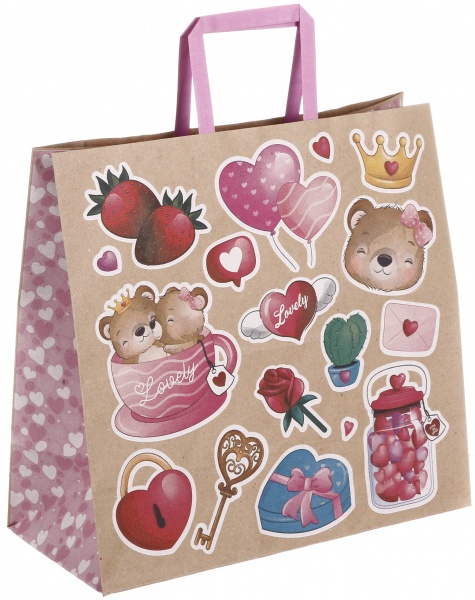 Пакет паперовий з ручками бурий KGB 323015 32х15х30 см в асортименті Art studio of happiness