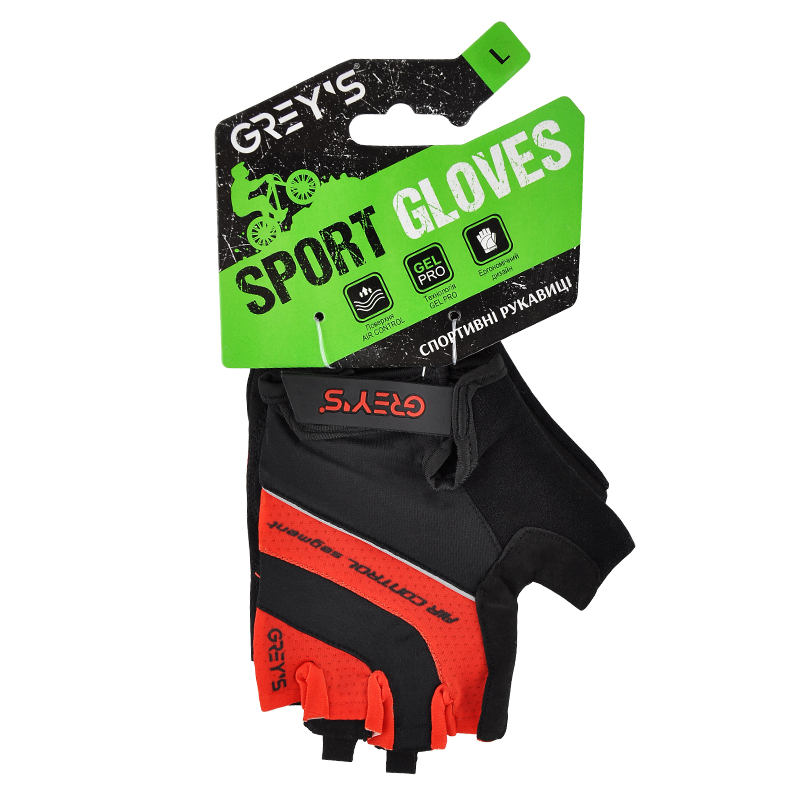 Велорукавички GREY'S GR18333 L чорний із червоним