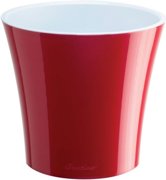 Вазон пластиковый Santino Арте круглый 2л красно-белый (ART20RP/WHT) 