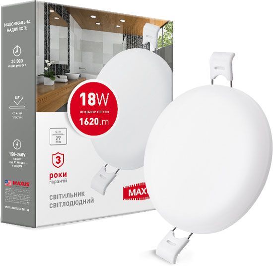 Светильник точечный Maxus Sp Edge круг LED 18 Вт 4100 К белый 