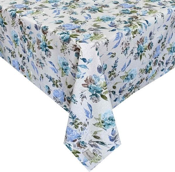 Скатертина ORO Троянда блакитна 136x180 см La Nuit 