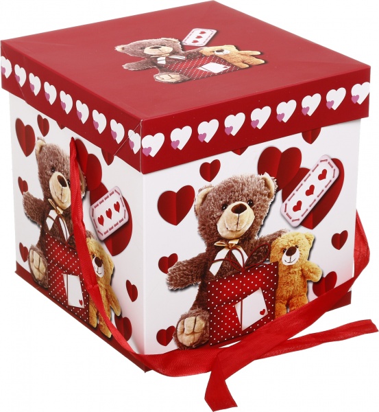 Коробка складная Цветы/сердца 20x20x20 см (EBXM9850)