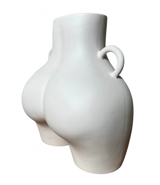 Ваза керамічна Nana ceramics Кім 25 см білий муар 