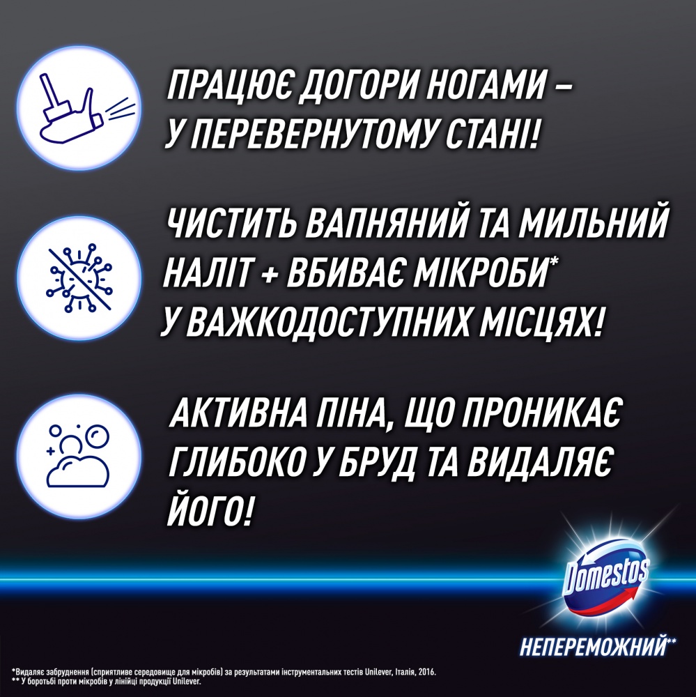 Пена-спрей Domestos для чистки унитаза и ванной для удаления налёта 0,435 л