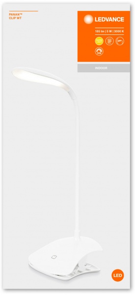 Настольная лампа офисная Ledvance Panan Clip LED 5 Вт белый 