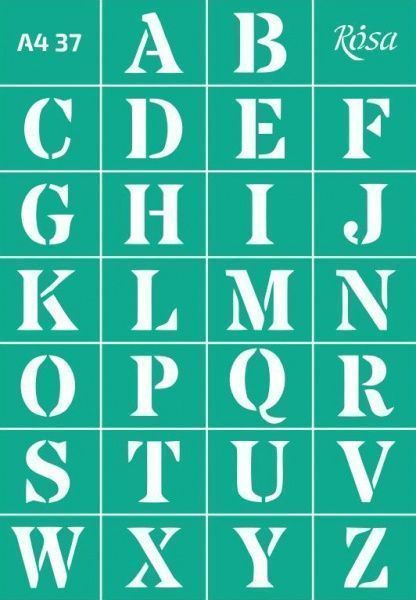 Трафарет многоразовый самоклеящий Алфавит №37 212937 210х297 мм Rosa Talent