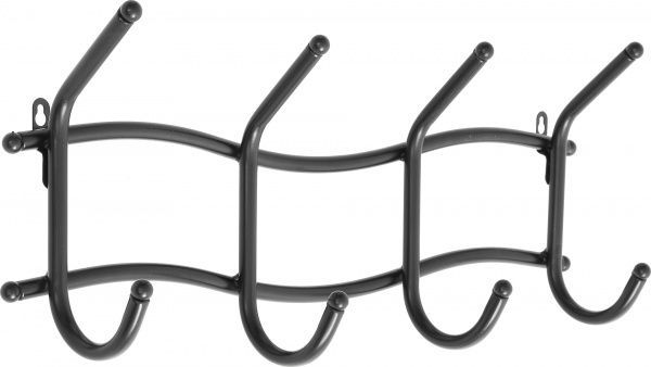 Вешалка для одежды на 4 крючка черная