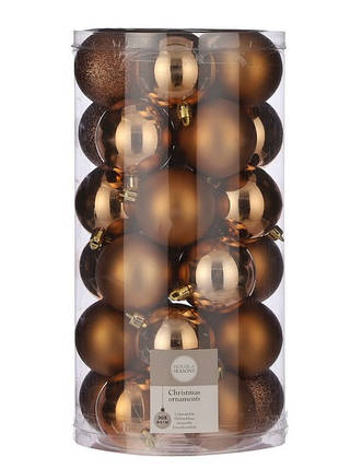 Набор елочных шаров House of seasons 30 шт. d 60 мм медный 1082291
