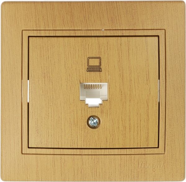 Розетка компьютерная Lezard Mira RJ45 CAT5 дуб матовый 701-5151-139