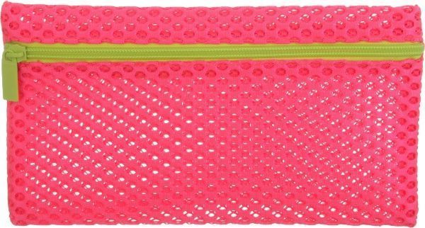 Пенал школьный 23х13.5 см неон розовый