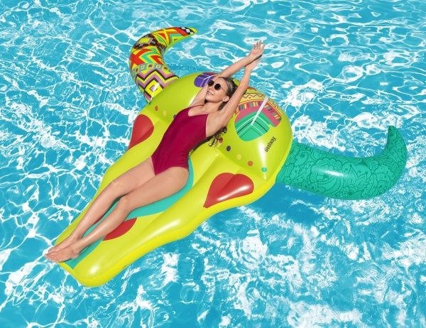 Матрац надувний Bestway Череп бика 239х257 см різнокольоровий