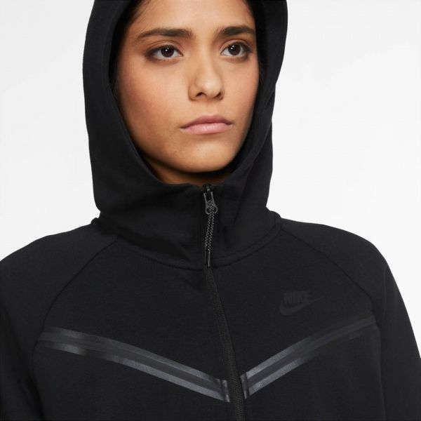 Джемпер Nike W NSW TCH FLC WR HOODIE FZ CW4298-010 р. M черный