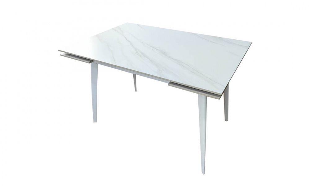 Стіл обідній Клайді 1200(1780)x800x750мм білий матовий/білий