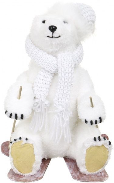 Декоративная фигура Мишка на лыжах F9072A-W 39 см 