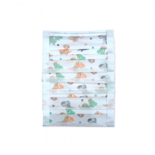 Маска медицинская детская белая с рисунком 10 шт./уп.