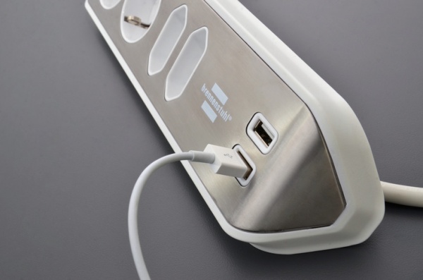 Удлинитель бытовой Brennenstuhl Estilo с USB с заземлением 4 гн. бело-серый 2 м 1153590420 