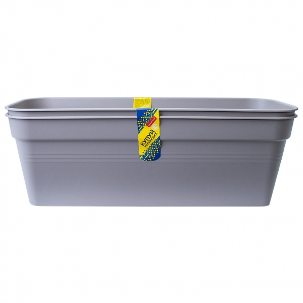 Вазон Алеана Глорія балконний 50х18 см комплект 2 шт. прямокутний 9 л какао 