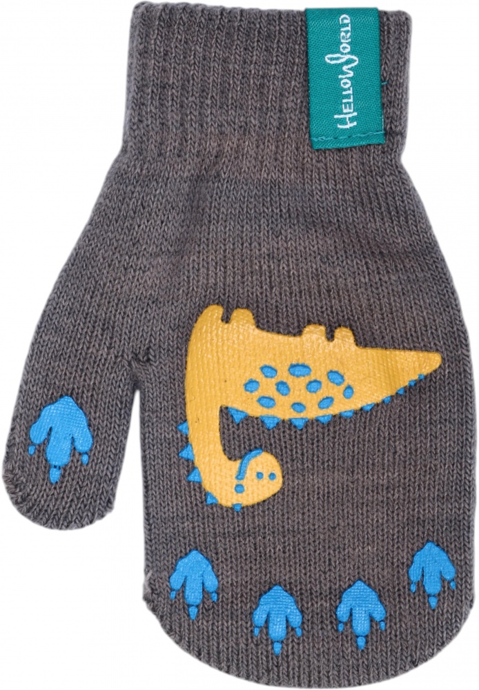 Рукавицы HW для девочек р.10-12 /серый