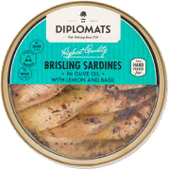 Сардини ТМ Diplomats з лимоном та базиліком підкопчені в оливковій олії (4750010000199) 160