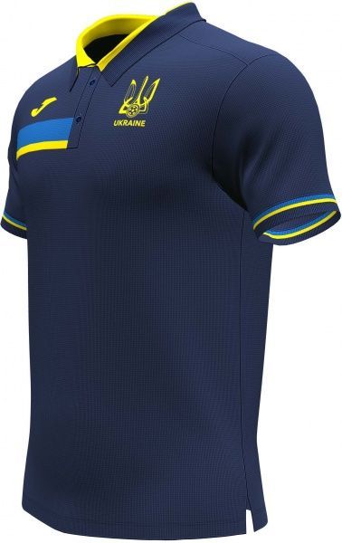 Поло форми збірної України 2021 Joma FED. FUTBOL UCRANIA SHORT SLEEVE POLO AT102376A339 р.XL темно-синій