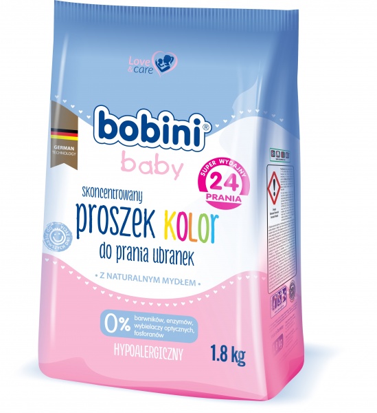 Стиральный порошок для машинной и ручной стирки Bobini Baby Color 1 кг 