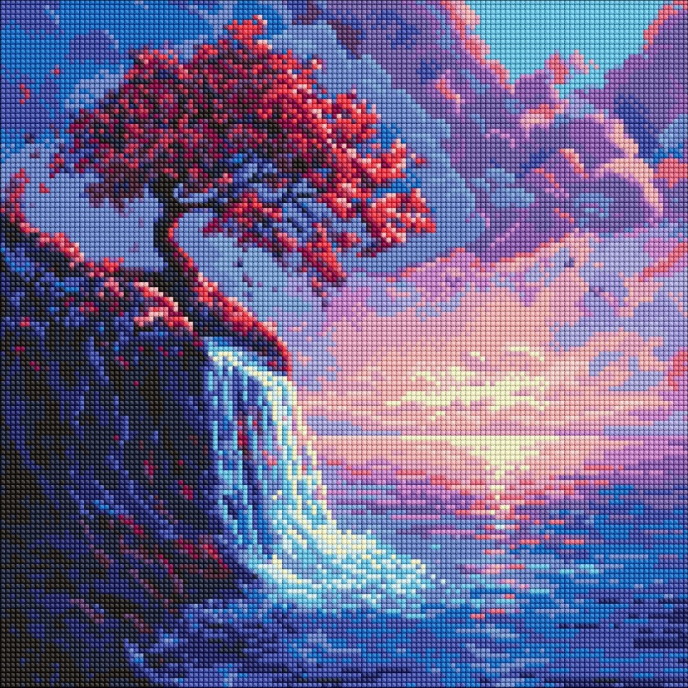 Алмазна мозаїка Сакура в потоці 40х40 см Ideyka