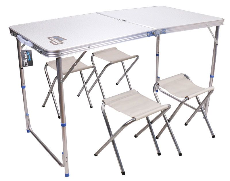 Стіл розкладний Fishing ROI туристичний 60*120 3 4 стільцями HY-022