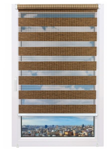 Ролета день-ночь Delfa Бамбук СРШ-01МК-42905 57x160 см мокко 