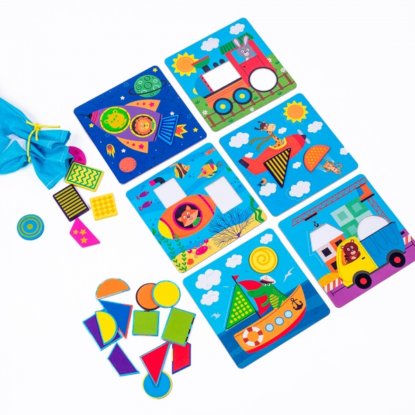 Игра-сортер Vladi Toys Деревянная мозаика Транспорт ZB2002-06