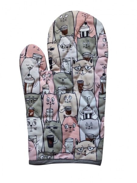 Набір кухонний рукавичка і прихватка Котики різнокольоровий Simi 