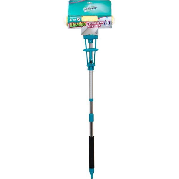 Швабра с губкой-валиком для пола Гривня Петрівна Click Sponge с роликовым отжимом 27 см 