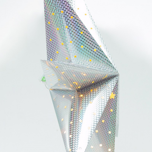 Украшение новогоднее с подсветкой в форме звезды на 10 led ламп 60 см серебро ACS202010