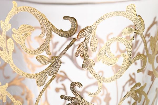 Ваза стеклянная прозрачная с золотом 21х35,5 см Combi