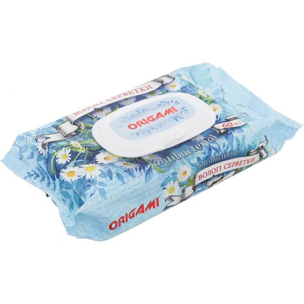 Влажные салфетки Origami Antibacterial 60 шт.