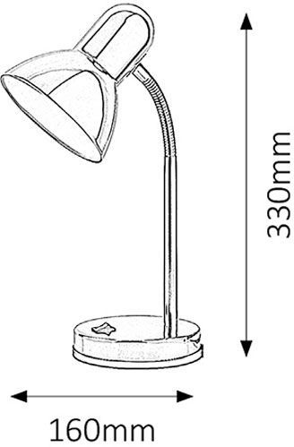 Настольная лампа офисная Rabalux Clark 4255 1x40 Вт E27 хром 